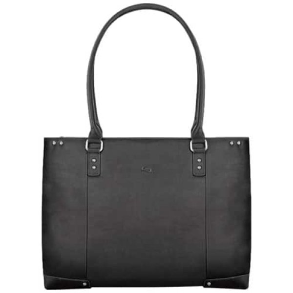 Jay Leather Tote for 15.6" Laptop - Black